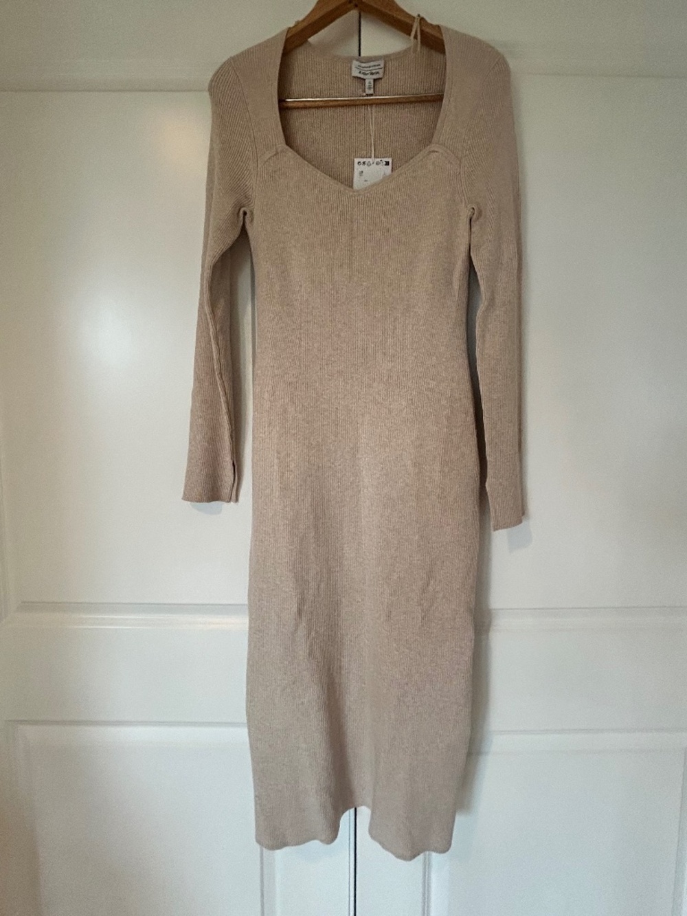 & Other Stories Ribbed Knit Midi Dress Large